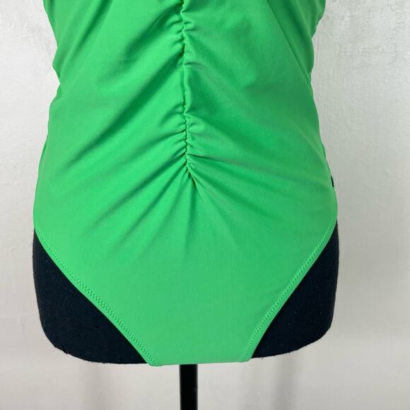 Scotch & Soda Bright Parakeet Ruched Front Halter Neck One Piece Swimsuit - Picture 4 of 13